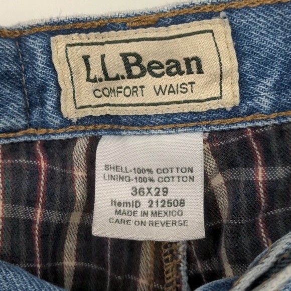 L.L. Bean Men's Comfort Waist Medium Wash Lined Straight Leg Jean Size 36 x 29 - Picture 11 of 15